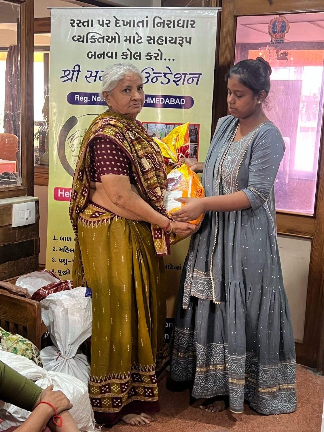 Ration kits packed for distribution